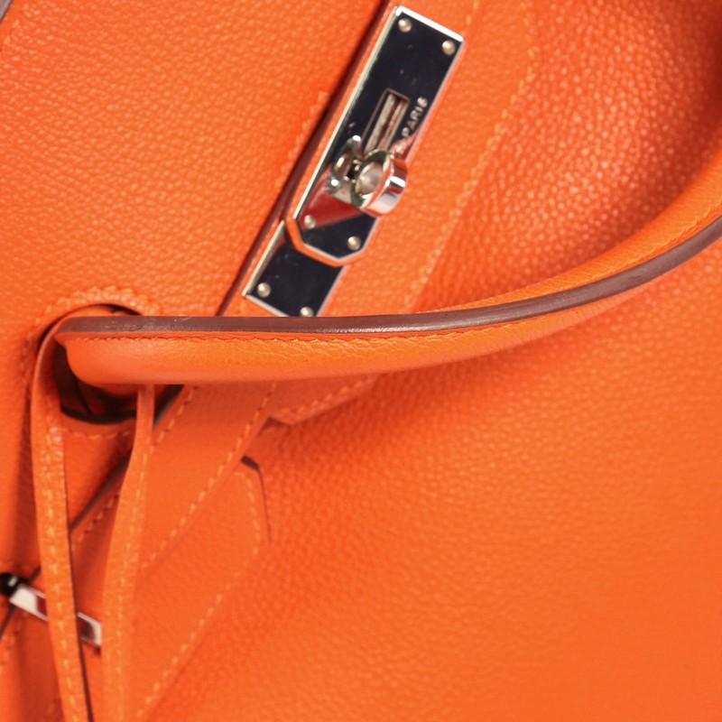 Hermes Birkin Handbag Orange H Vache Trekking with Palladium Hardware 35 2
