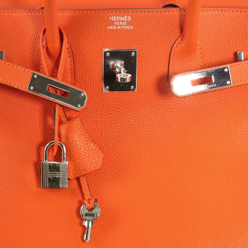 Hermes Birkin Handbag Orange H Vache Trekking with Palladium Hardware 35 4