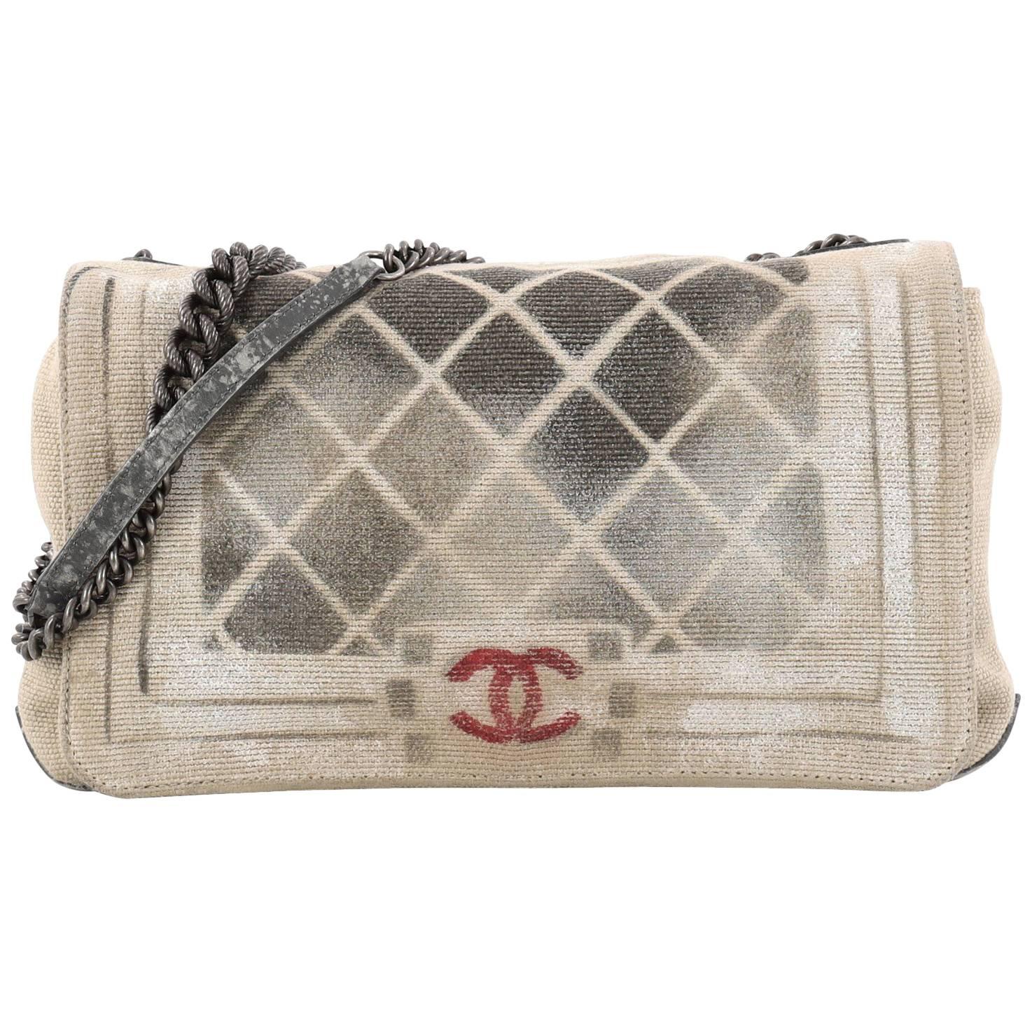 Chanel Art School Oh My Boy Flap Bag Graffiti Canvas