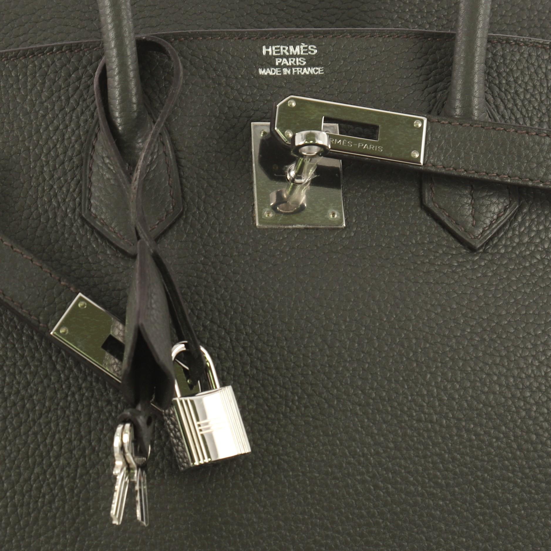 Hermes Birkin Handbag Vert de Gris Togo with Palladium Hardware 35 In Good Condition In NY, NY