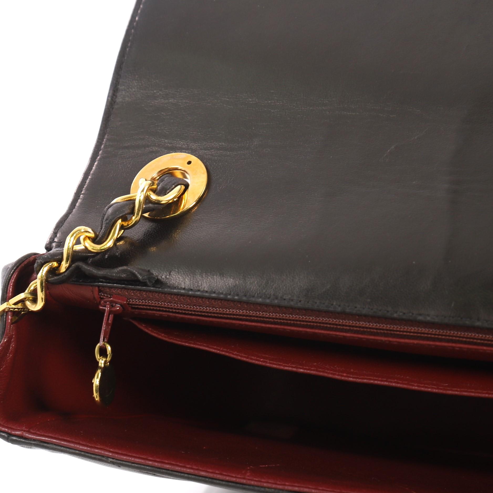 Chanel Vintage Envelope Flap Chevron Lambskin Jumbo In Good Condition In NY, NY