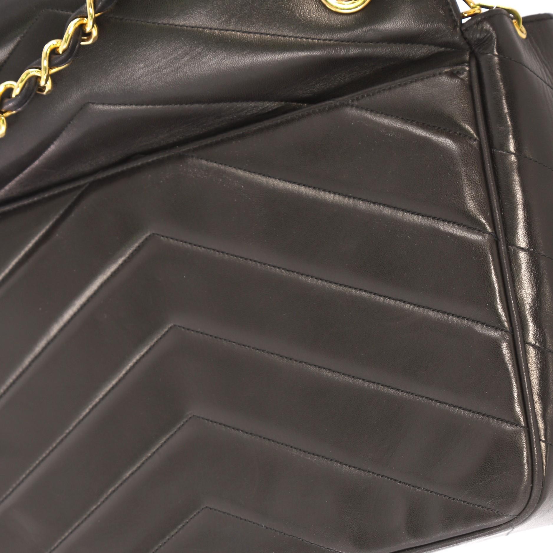 Chanel Vintage Envelope Flap Chevron Lambskin Jumbo 1