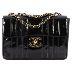 Chanel Vintage CC Chain Flap Bag Vertical Quilted Patent Jumbo