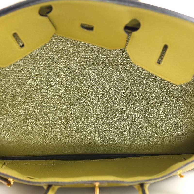 Hermes Vert Chartreuse Green Clemence with Gold Hardware 35 Birkin Handbag  6