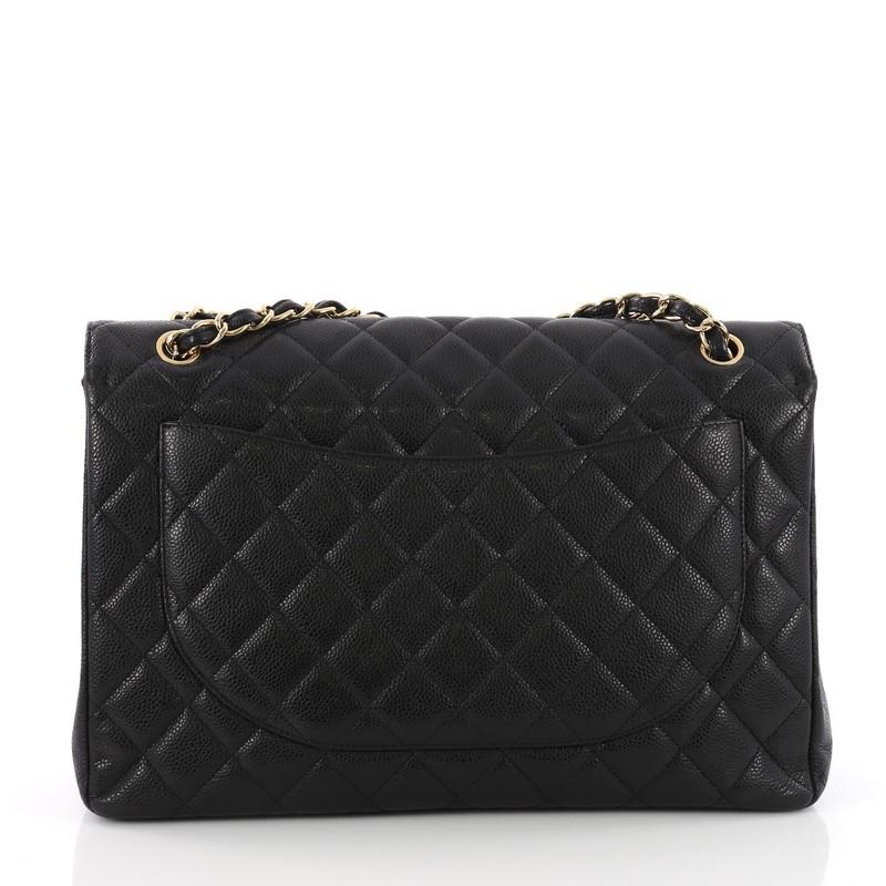 Women's or Men's Chanel Classic Single Flap Bag Quilted Caviar Maxi