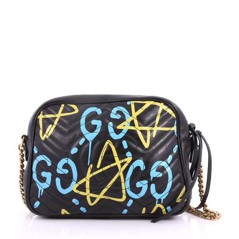 Women's Gucci GG Marmont Shoulder Bag GucciGhost Matelasse Leather Medium