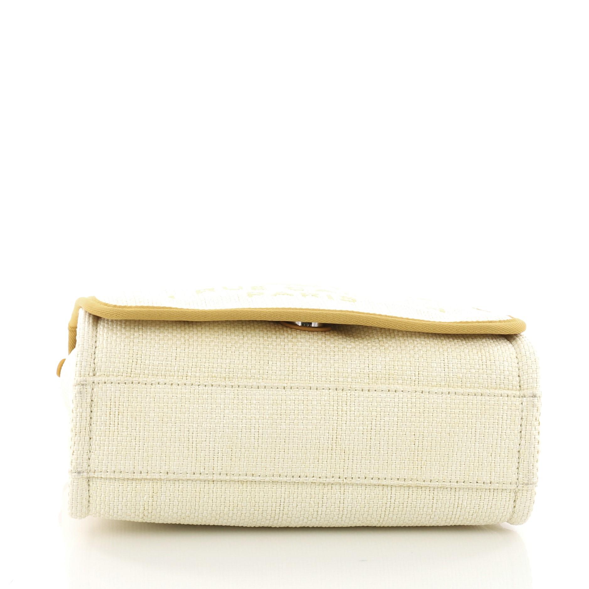 Women's Chanel Deauville Messenger Bag Raffia Small