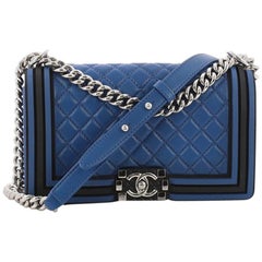 Chanel Boy Flap Bag Quilted Lambskin with Rubber Old Medium