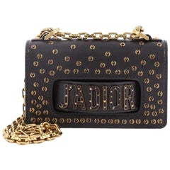 Christian Dior J'adior Chain Flap Bag Embellished Leather Mini