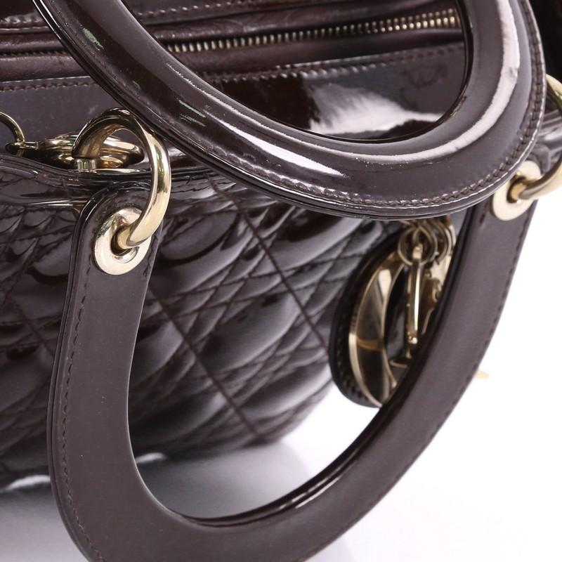 Christian Dior Lady Dior Handbag Cannage Quilt Patent Medium 4