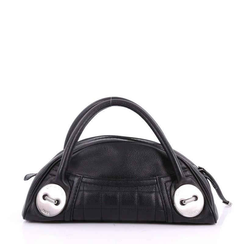 Chanel Button Dome Satchel Caviar Small  In Good Condition In NY, NY