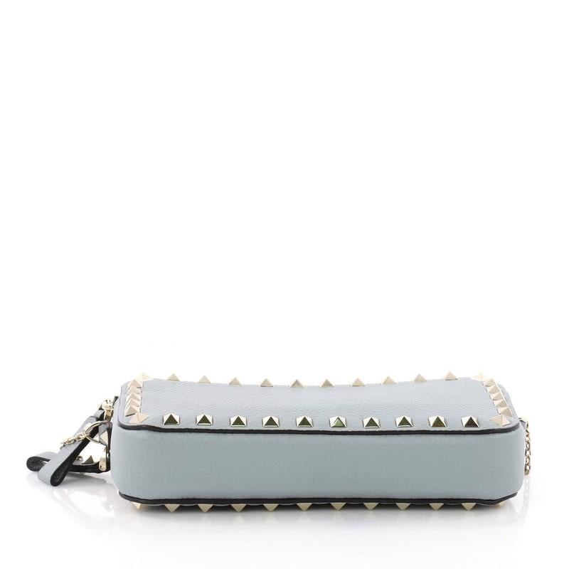 Women's or Men's Valentino Double Zip Clutch with Chain Leather Small