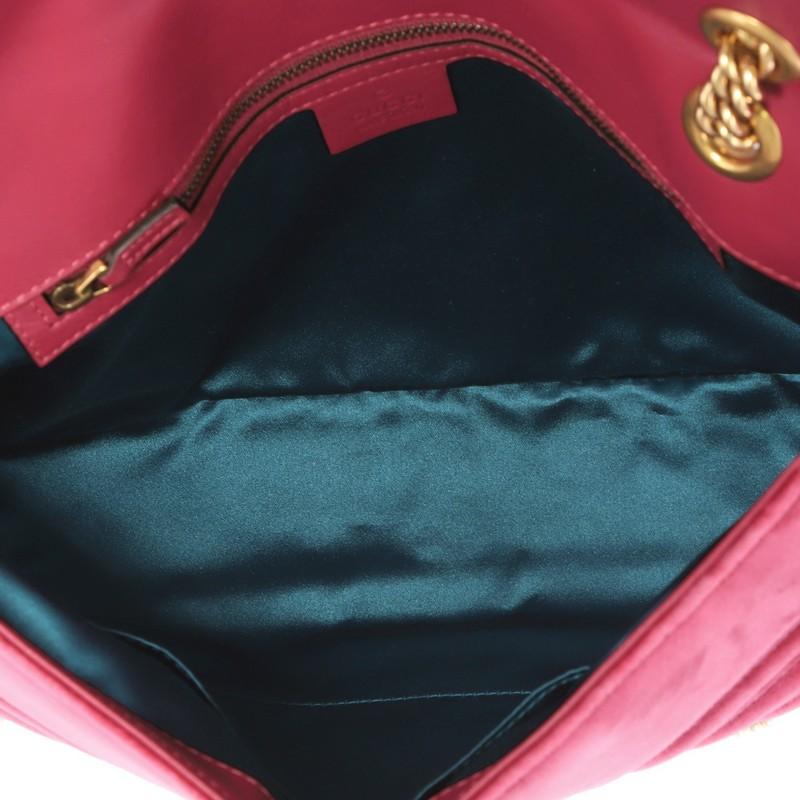 Gucci GG Marmont Flap Bag Embroidered Matelasse Velvet Medium 2