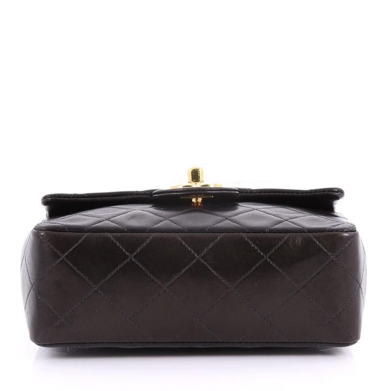 Women's Chanel Vintage Square Classic Single Flap Bag Quilted Lambskin Mini