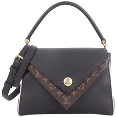  Louis Vuitton Double V Handbag Calfskin and Monogram Canvas