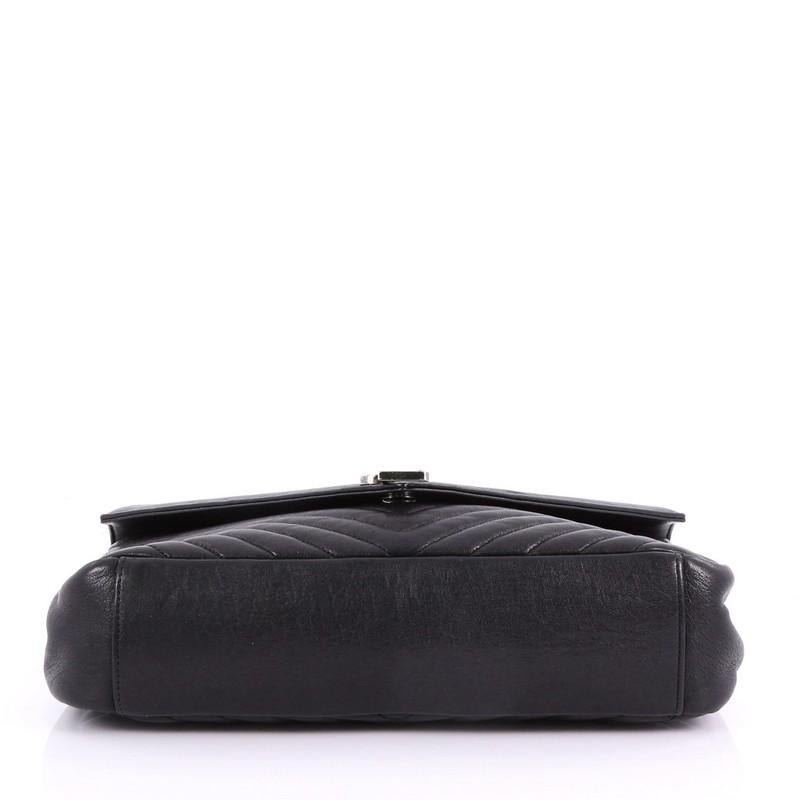 Saint Laurent Classic Monogram College Bag Matelasse Chevron Leather Large 1