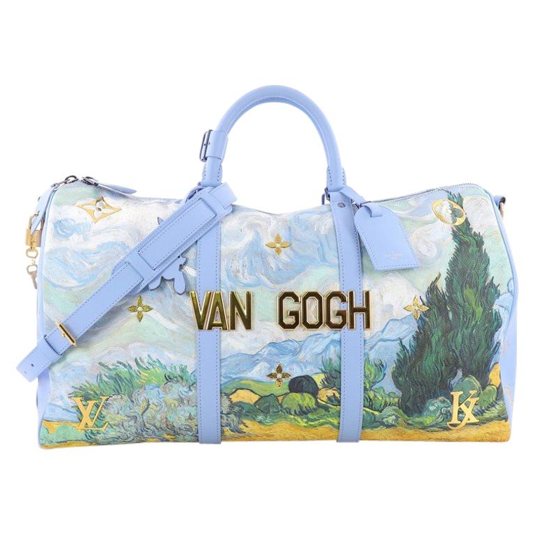 Louis Vuitton Keepall Bandouliere Bag Limited Edition Jeff Koons Van Gogh Print For Sale at 1stdibs