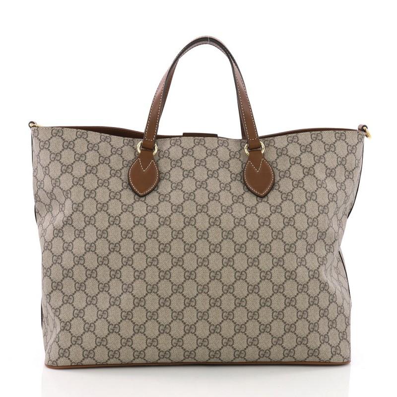 Gucci Convertible Soft Tote GG Coated Canvas Small In Excellent Condition In NY, NY