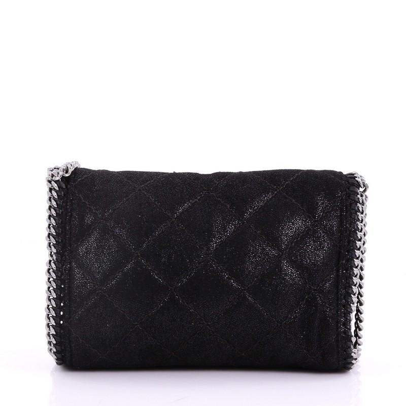 Stella McCartney Falabella Fold Over Flap Crossbody Bag Quilted Shaggy Deer Mini In Good Condition In NY, NY