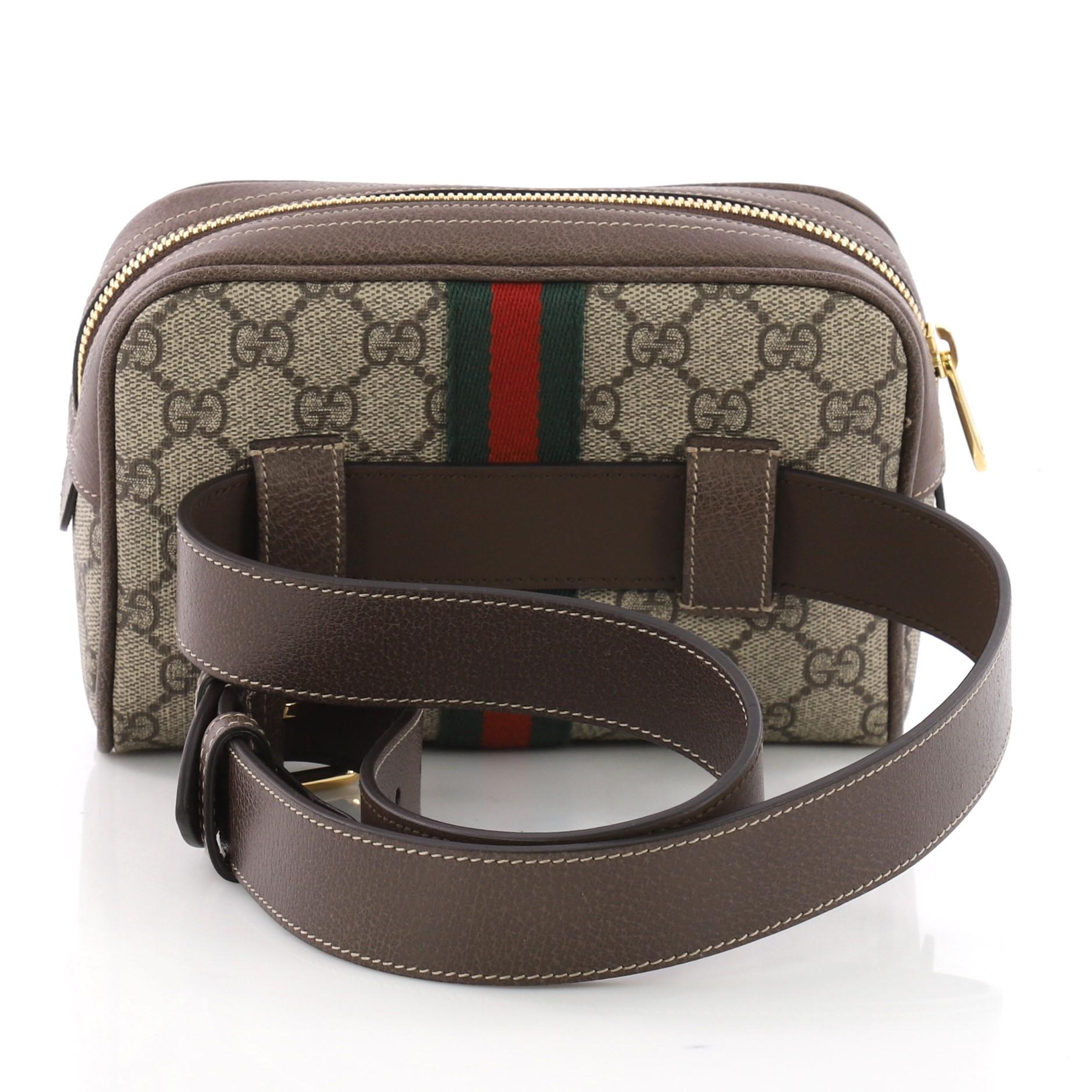 Gucci Ophidia Belt Bag GG Coated Canvas Small In Good Condition In NY, NY