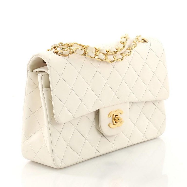 Chanel Vintage Classic Double Flap Bag Quilted Lambskin Small at 1stDibs