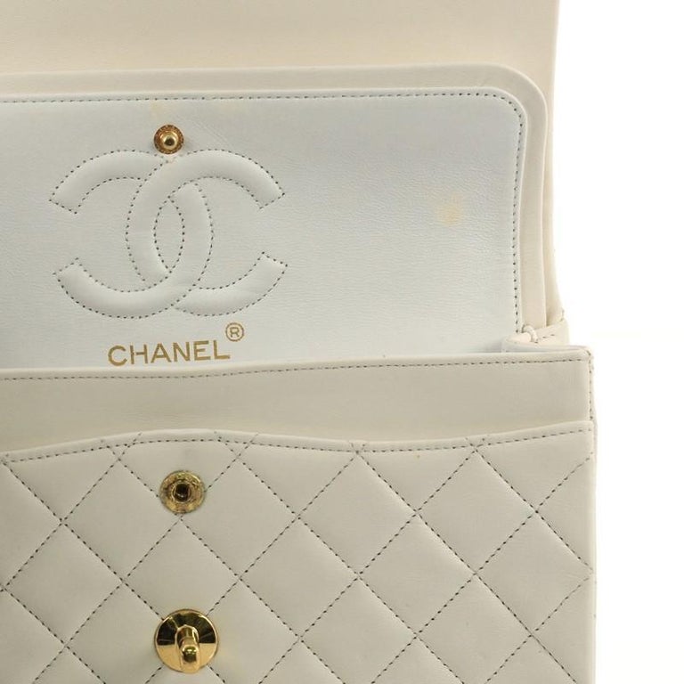 Chanel Vintage Classic Double Flap Bag Quilted Lambskin Small at 1stDibs