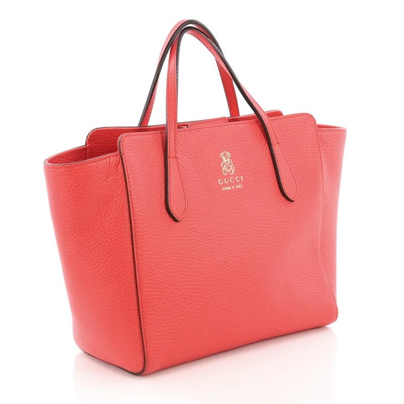 Red Gucci Swing Tote Leather Small