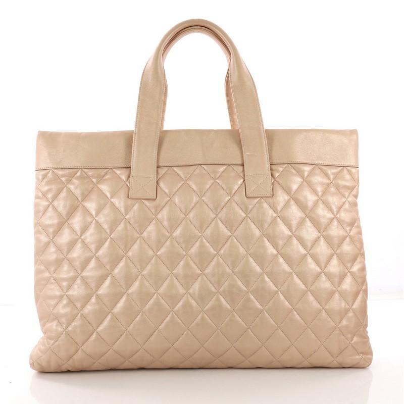 Chanel Coco Cocoon Flat Tote Quilted Calfskin Large In Good Condition In NY, NY