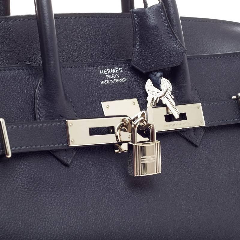 Hermes Birkin HAC Indigo Evergrain with Palladium Hardware 32 1