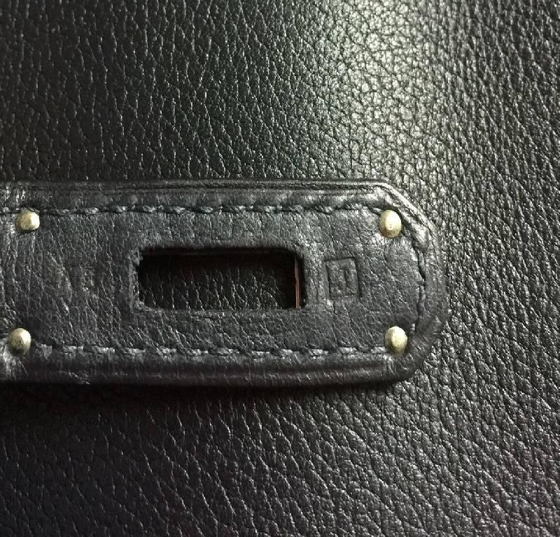 Hermes Birkin HAC Indigo Evergrain with Palladium Hardware 32 3