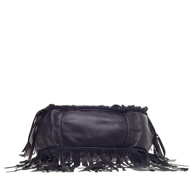 Prada Convertible Fringe Shoulder Bag Woven Nappa Leather 1