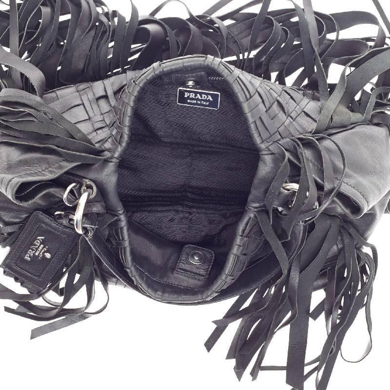 Prada Convertible Fringe Shoulder Bag Woven Nappa Leather at 1stdibs