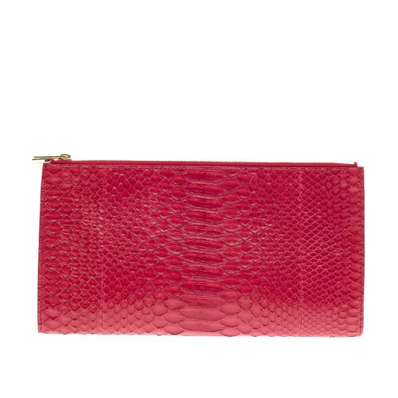 Celine Triple Zip Clutch Python