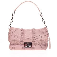 Christian Dior New Lock Ruffle Flap Perforated Leather 