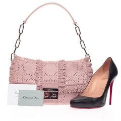 Christian Dior New Lock Ruffle Flap Perforated Leather