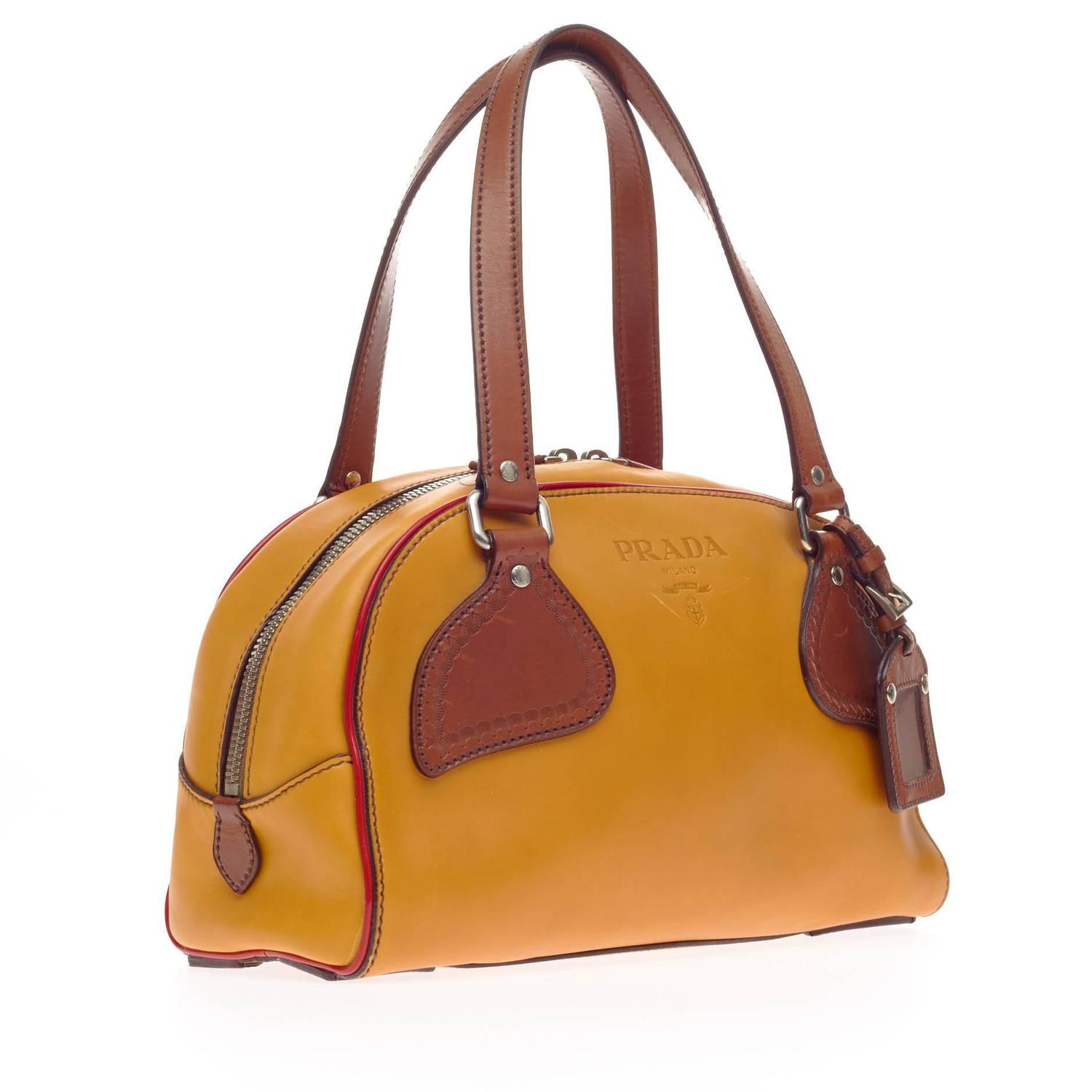 prada bauletto spazzolato leather  