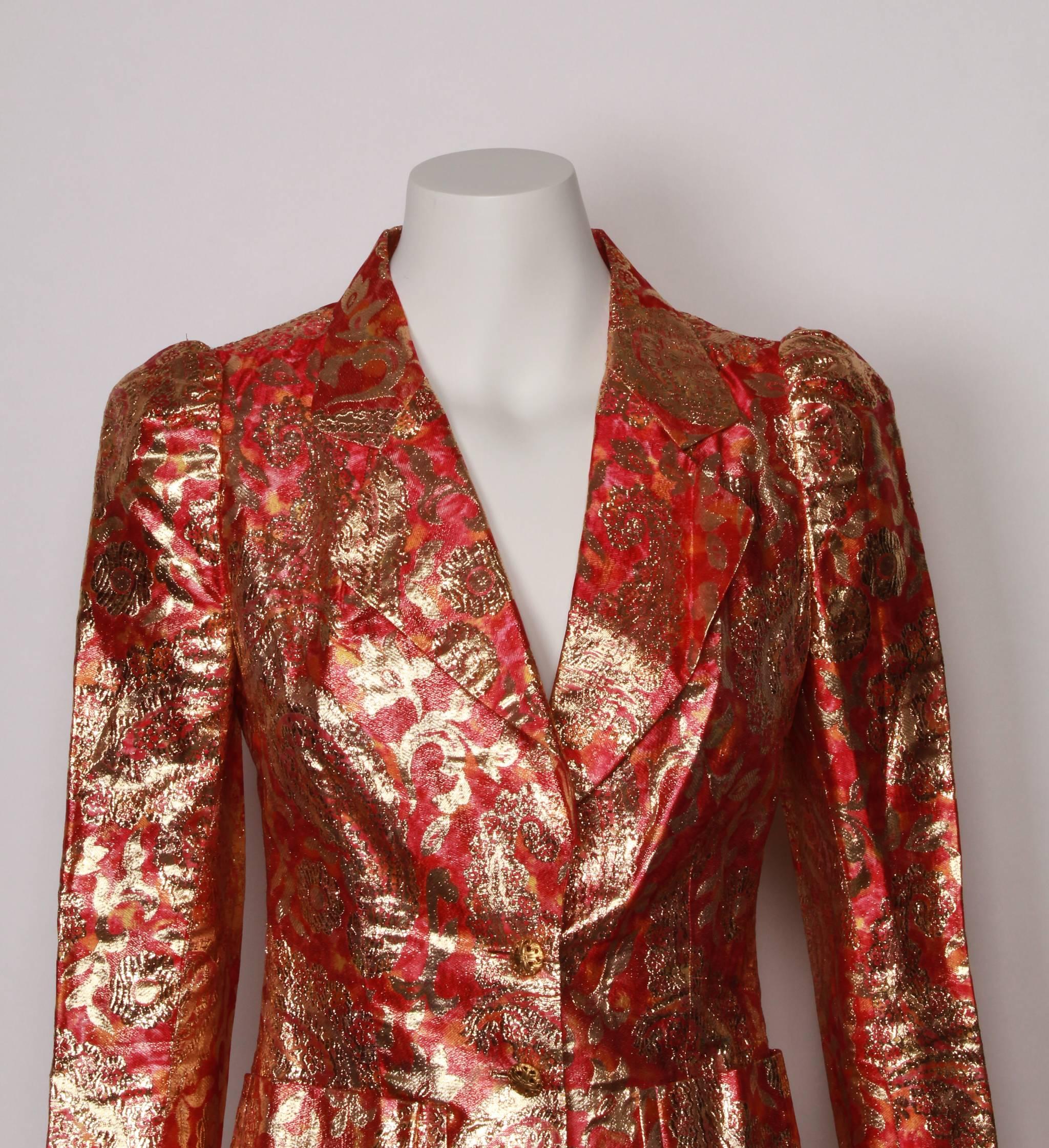Brown 1970s Vintage Lame` Jacket