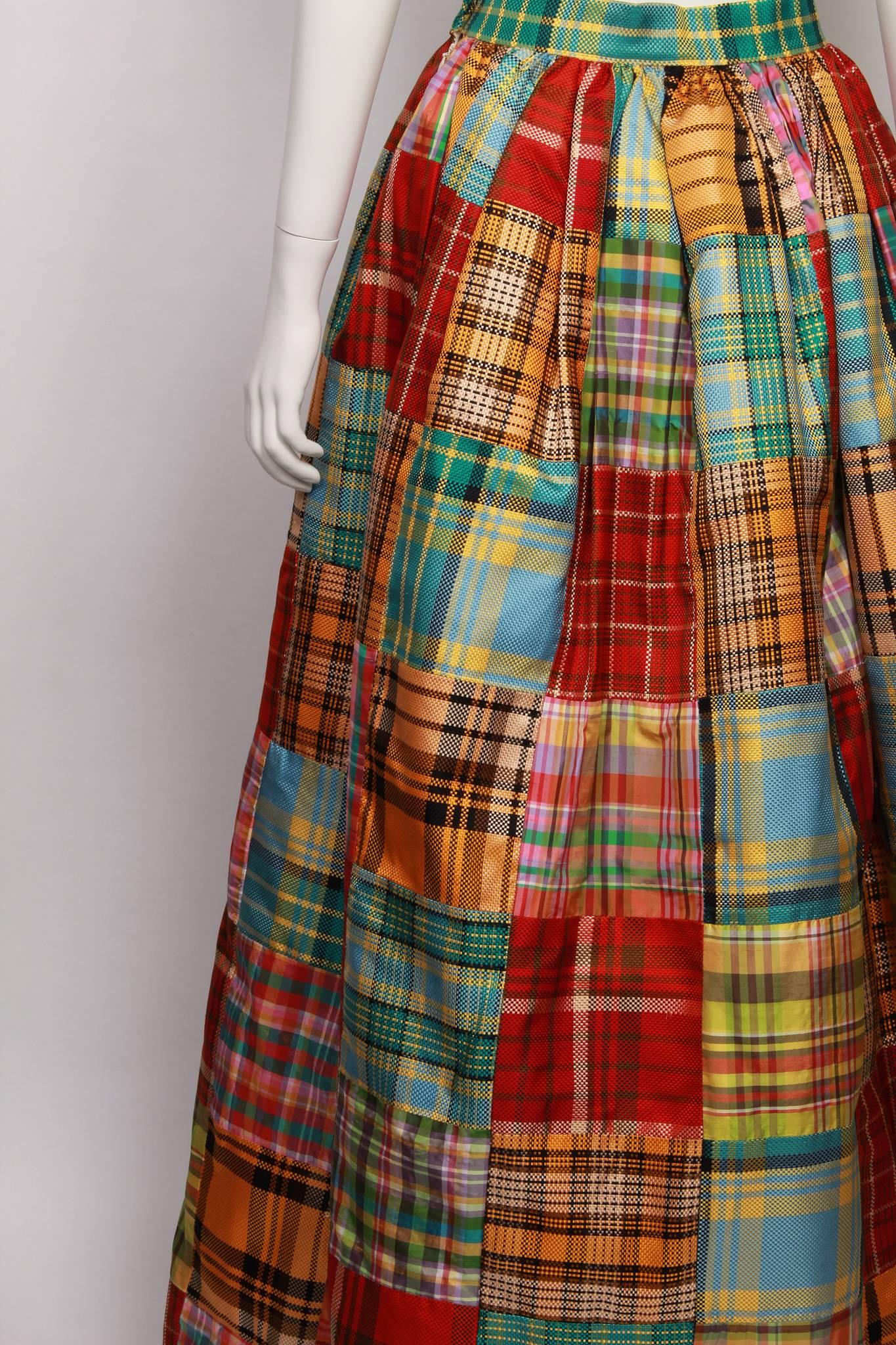 OSCAR DE LA RENTA Patchwork Ball Skirt In New Condition For Sale In Melbourne, Victoria