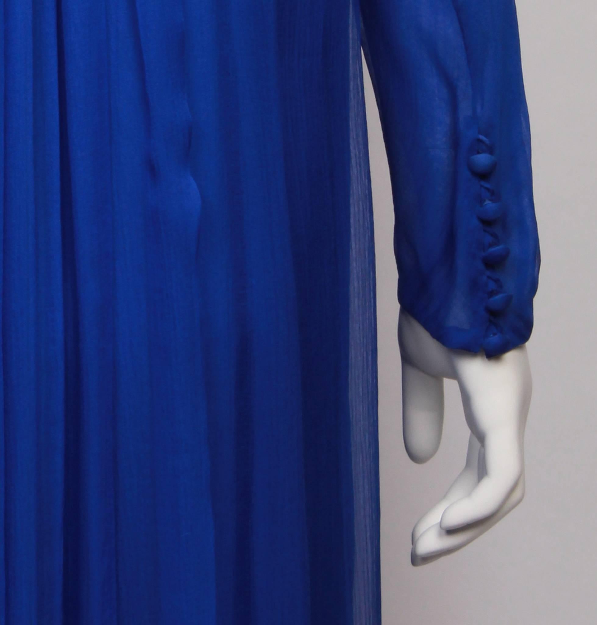 Women's YVES SAINT LAURENT 1970's  Couture Hooded Evening Gown