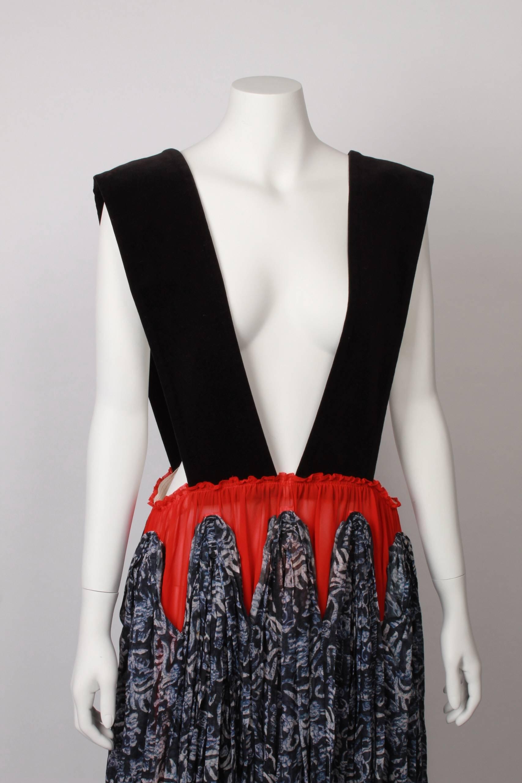 Black Comme Des Garçons Shibori Pinafore Dress For Sale