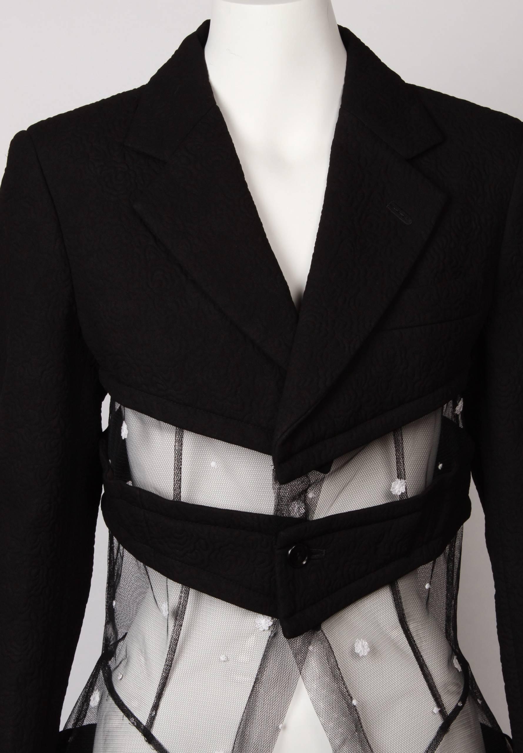 Women's COMME DES GARCONS Tailored Jacket with Sheer Veil Panels