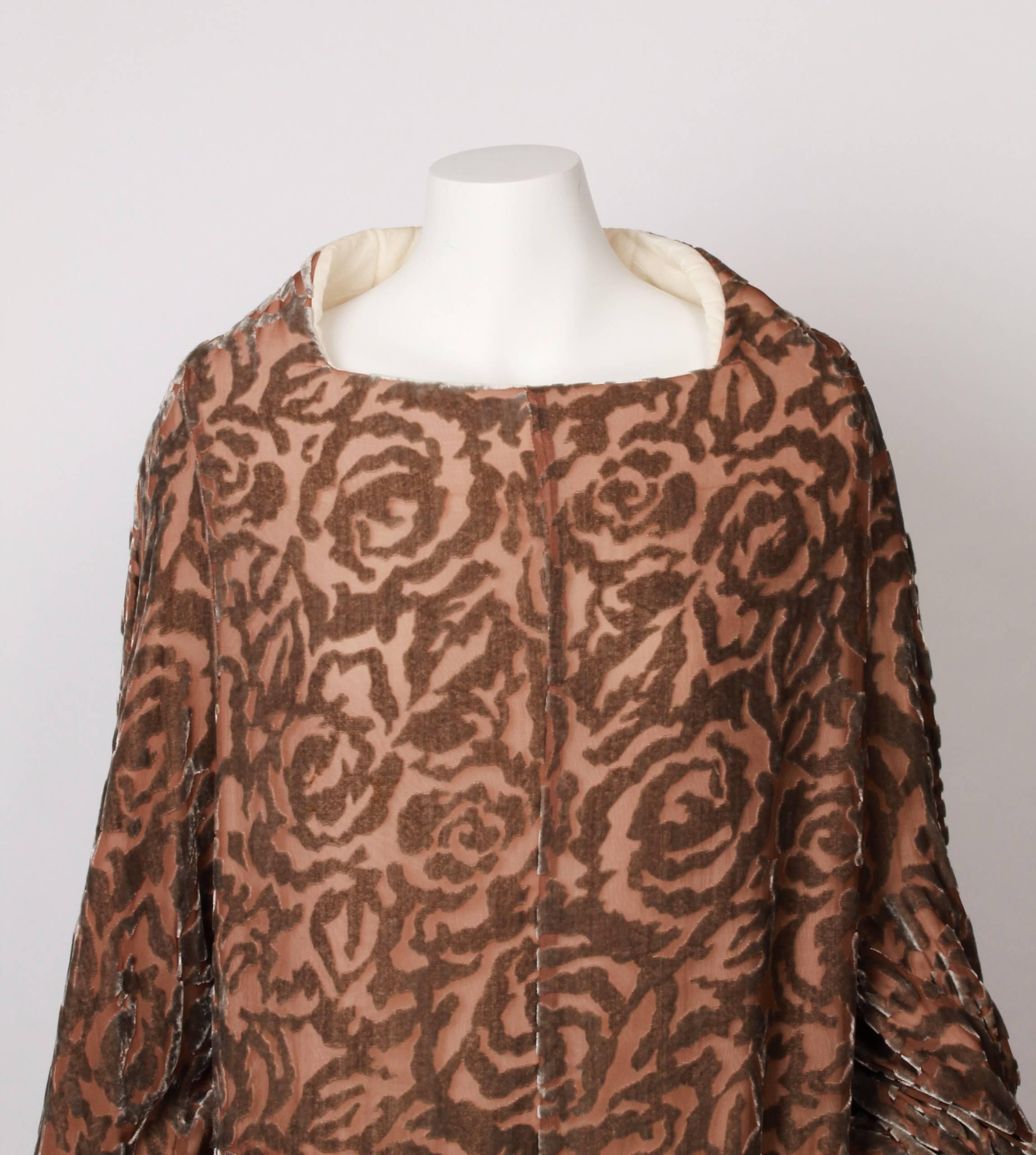 Brown COMME DES GARCONS Silk velvet Devore Dress