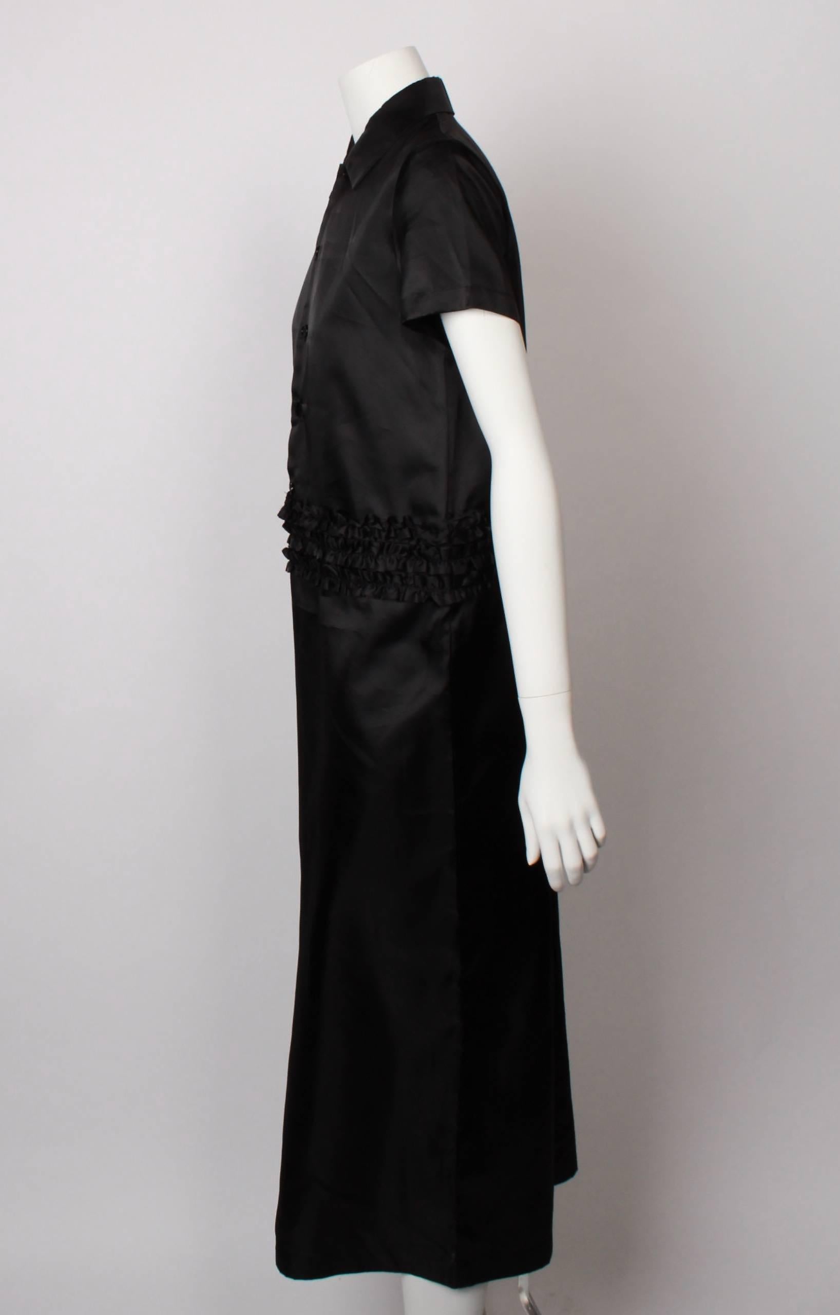 Black Comme des Garcons  Tricot 2 Piece Ruffle Dress  For Sale