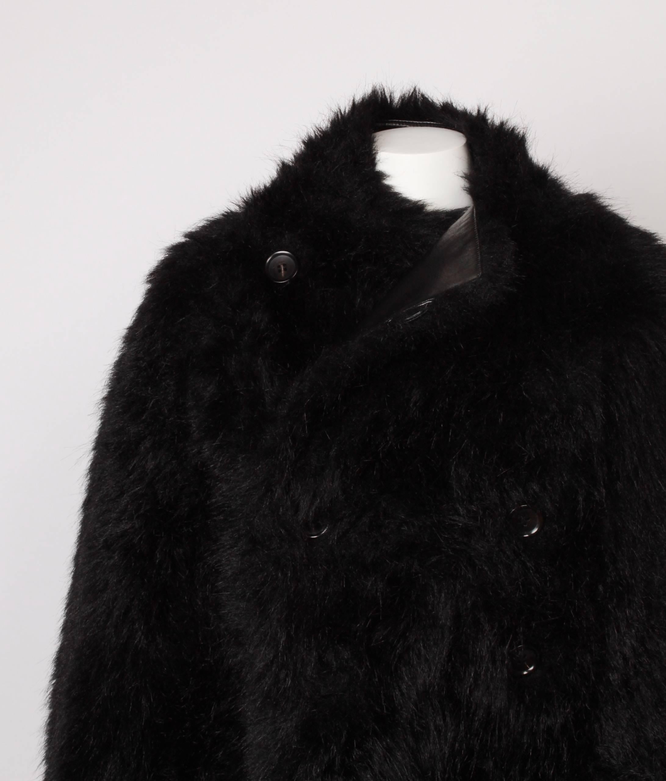 JUNYA WATANABE Comme Des Garcons Faux Fur and Vinyl Cape In Excellent Condition In Melbourne, Victoria