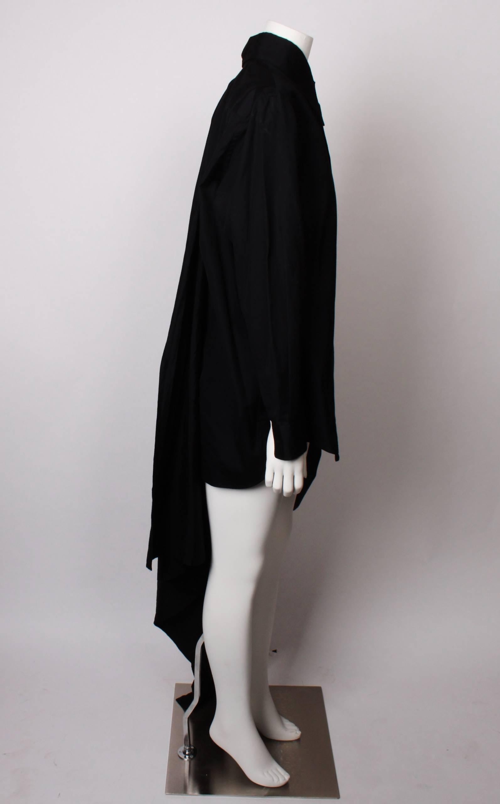 Comme Des Garcons Black Shirt with Bustle 2