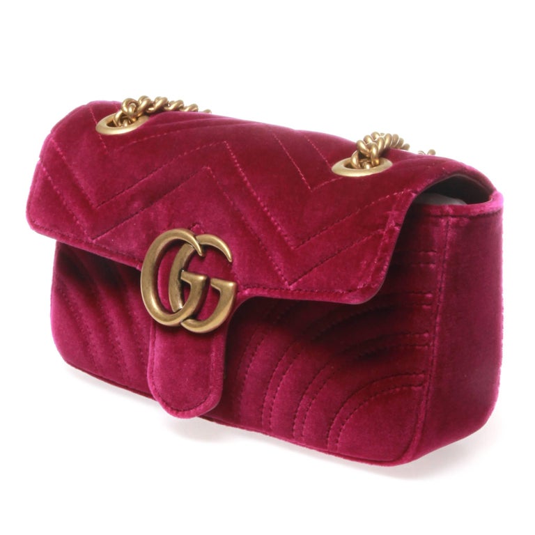 gucci velvet purple bag