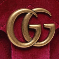 Gucci GG Marmont purple Velvet Shoulder Bag
