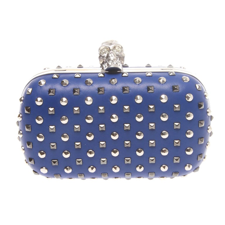 Alexander McQueen Studded CrystalSkull Clutch Bag For Sale at 1stDibs