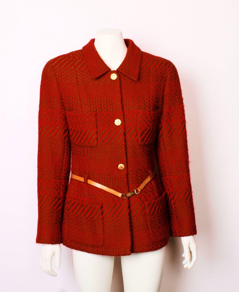 Chanel Tweed Jacket at 1stDibs | chanel tweed jackets, chanel red tweed ...