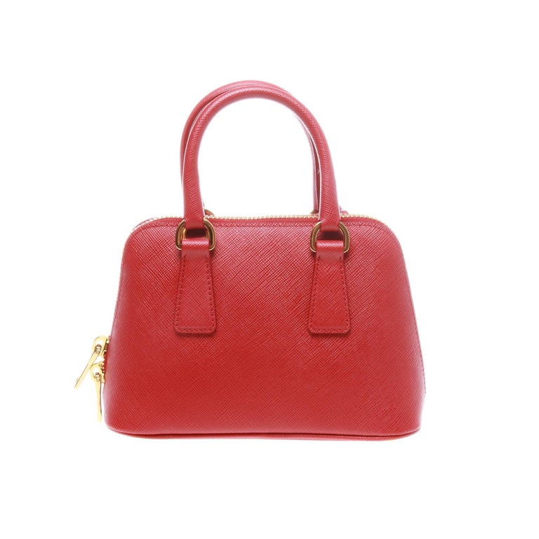 Prada Coral Pink Saffiano Lux Leather Mini Promenade Crossbody Bag